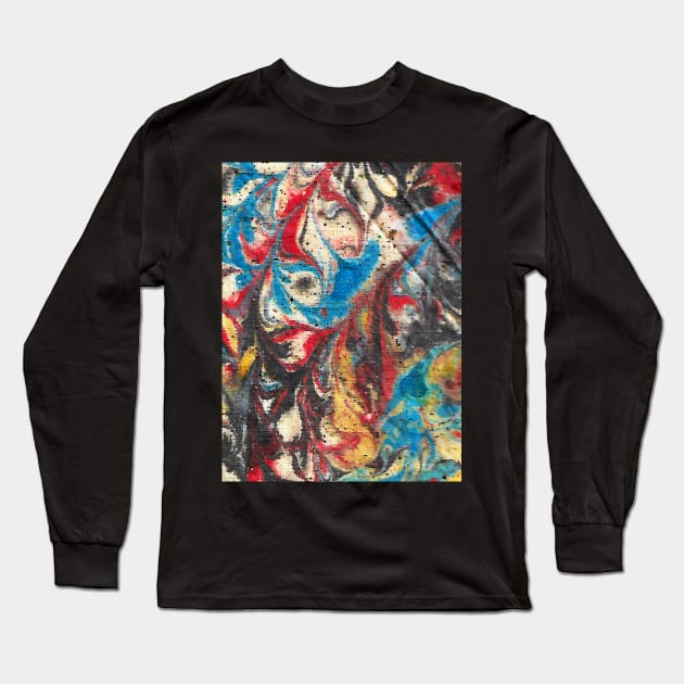 Abstract marble texture T Shirt Long Sleeve T-Shirt by FLOWING COLORS